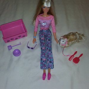 Vintage 2000 Kitty Fun Barbie & Marshmallow the Cat with Accessories